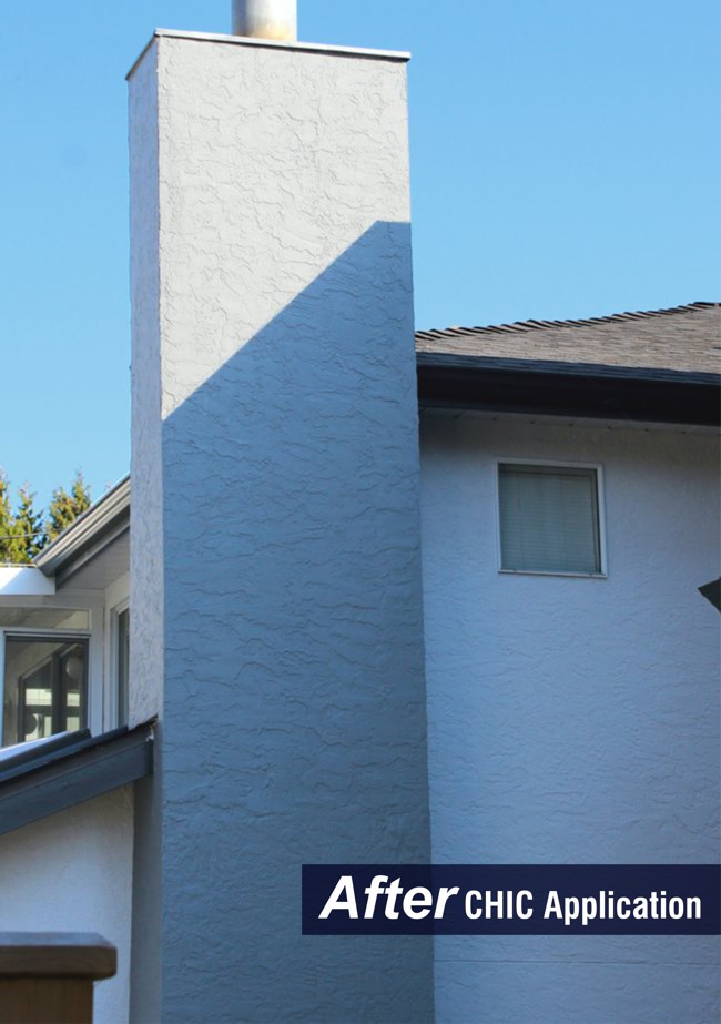 After installation of CHIC, the stucco is easy to keep clean looking, and brightens up the house.